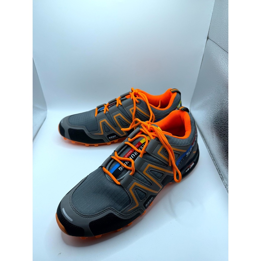 Keep Running Speed 3 Mens 43 Eu Sneaker Gray Orange Low Top Lace Up Trail Shoes